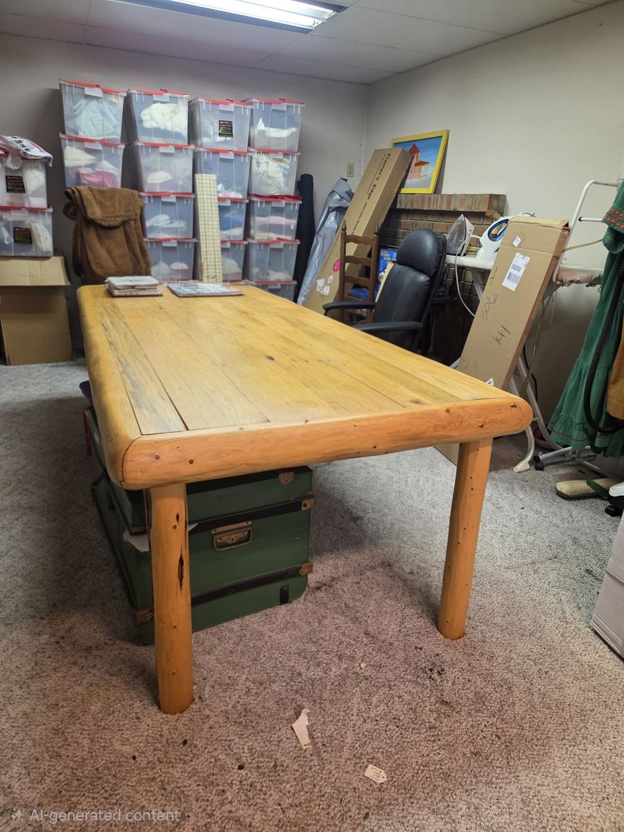 Log Kitchen Table 8' X 40"