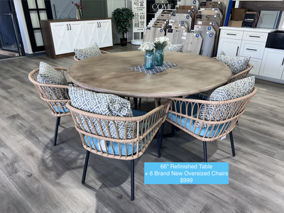 HUGE round table with brand new chairs