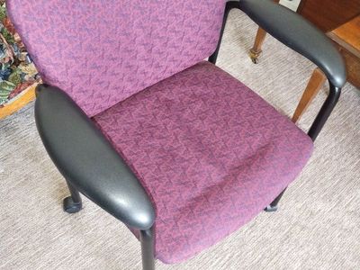 Purple Patterned Office Chair with Casters
