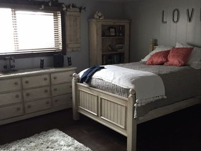 Full bed frame and box spring, mattress
