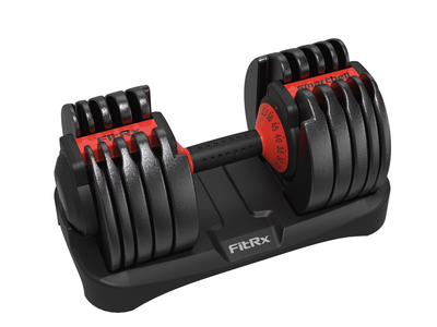 New in box FitRx Adjustable Dumbbells, 52.5lb SmartBell Dumbbell with Quick-Select Weights