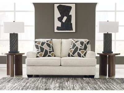 Heartcort Brown Beige Loveseat - Living Room Furniture - Action Home Furniture