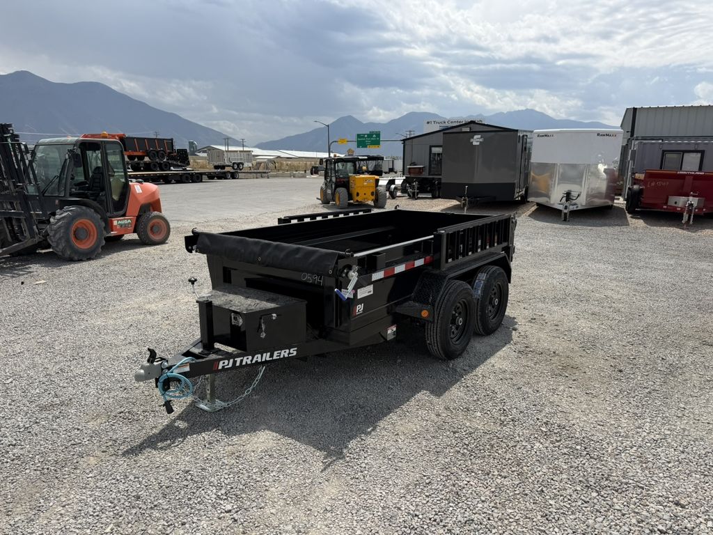 2027 PJ Trailers 5x10 D5 10K Scissor Dump Trailer 2' Wall