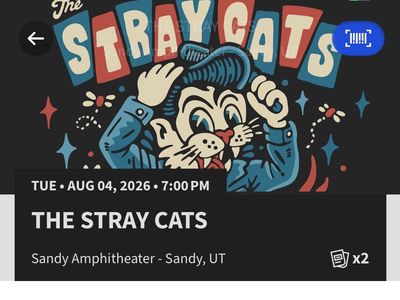2 Tickets - The Stray Cats at Sandy Amphitheater - Aug 4, 2026 7pm