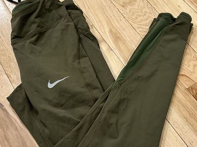 Nike Running Dri-Fit Olive Green Leggings Pants