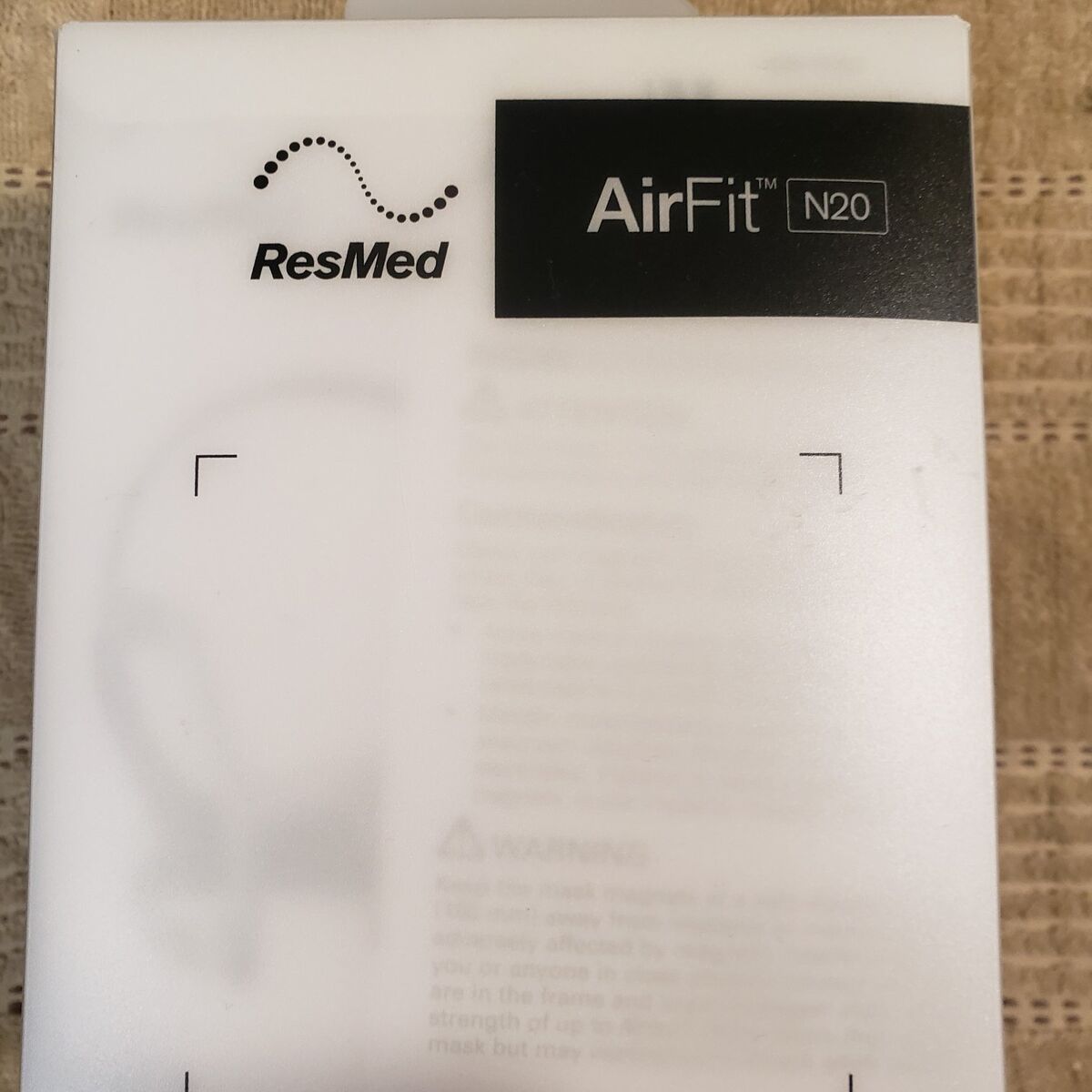 Resmed Airfit N20 for Her nasal mask. Headgear, cushion and elbow size small