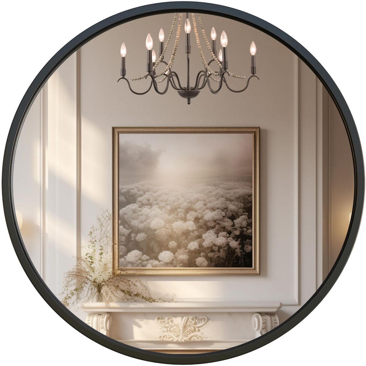 New Black Round Mirror 32 inch Circle Mirror