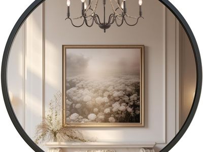 New Black Round Mirror 32 inch Circle Mirror