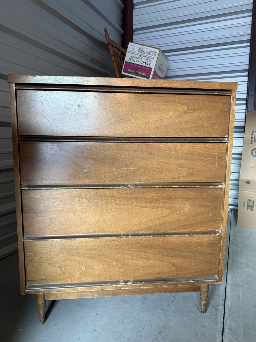 Vintage Mid-Century 4-Drawer Dresser-Solid Wood