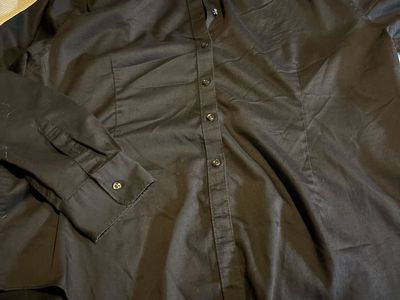 Black XXL Womens Button-down Blouse