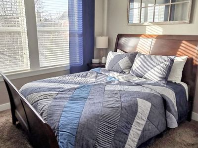 Solid wood sleigh bed and dresser