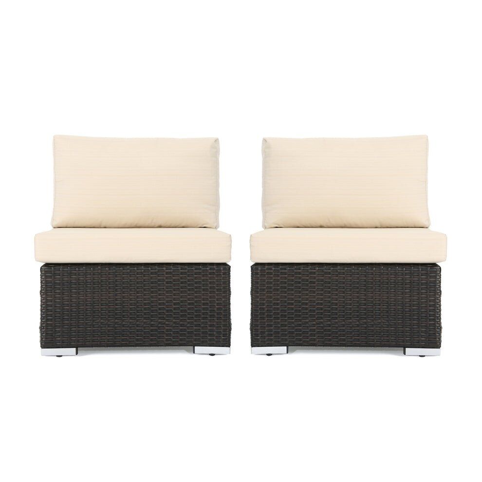 Avianna Outdoor Wicker Armless Club Chair with Cus