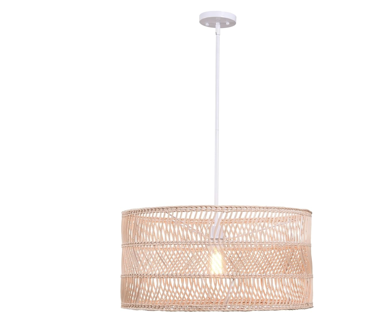 Natural Rattan Chandelier 24 inch Pendant Ceiling Light by Kenry Home. New in Box. Retails for $189