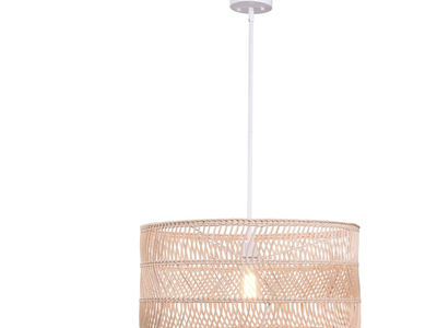Natural Rattan Chandelier 24 inch Pendant Ceiling Light by Kenry Home. New in Box. Retails for $189
