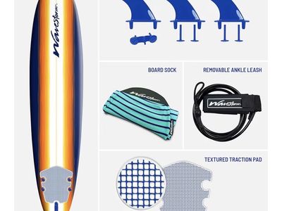 Classic Soft Top Foam 8ft Surfboard