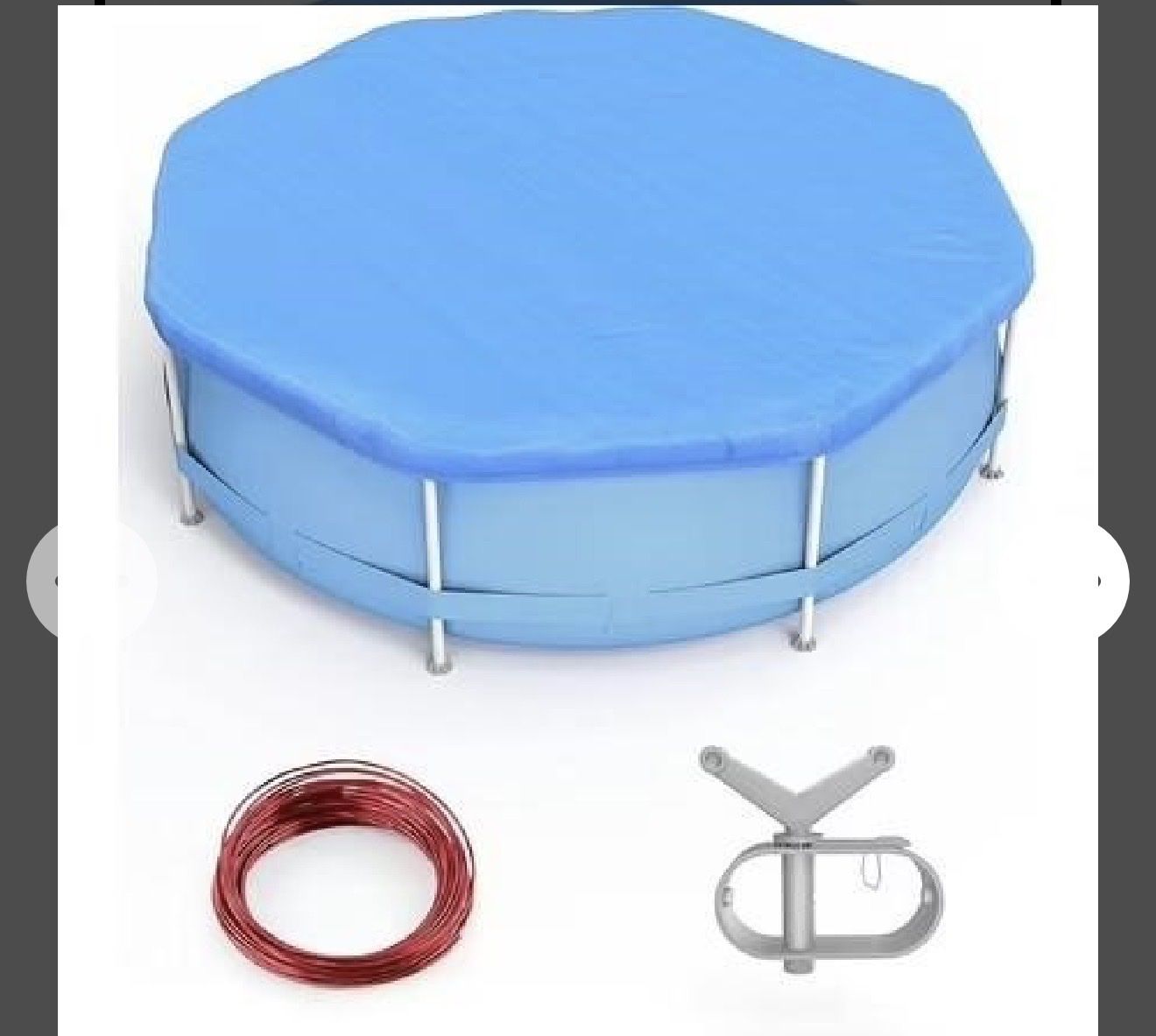 28ft Round Above Ground Pool Cover - Durable Polyethylene with Winch & Cable