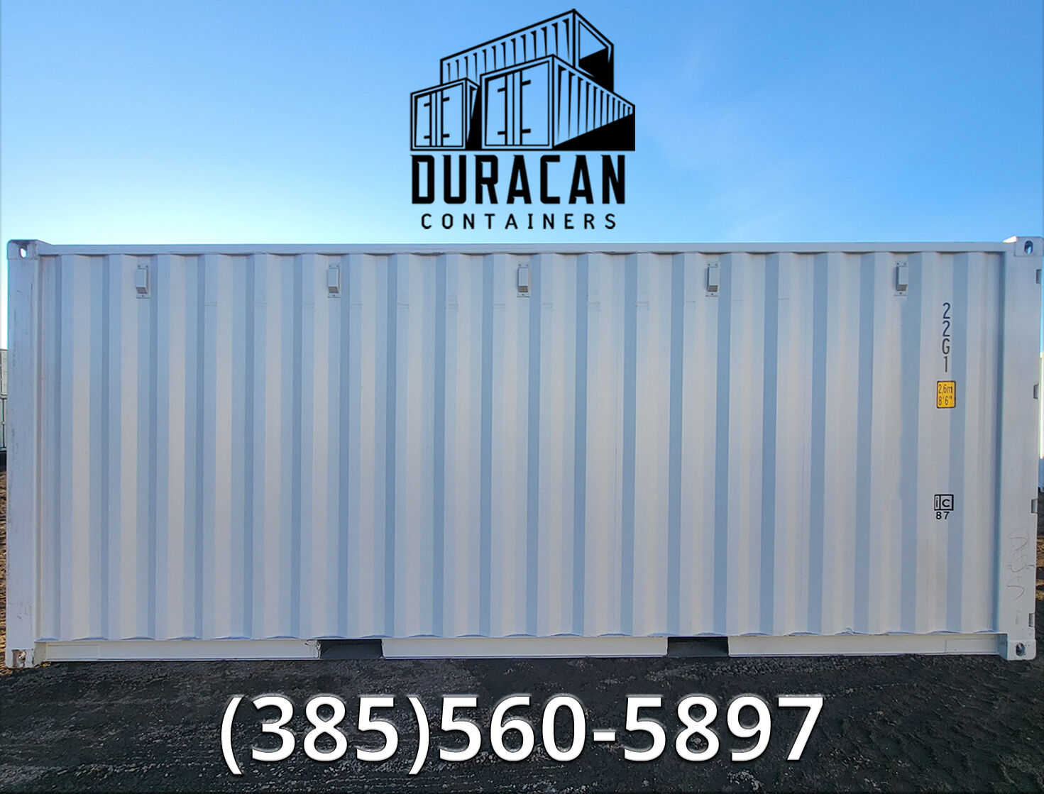 20' Storage Container, New, Single Trip Shipping Container, Conex Box - Light Gray in Color