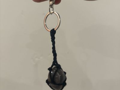 Handmade Gemstone Wrapped keychain