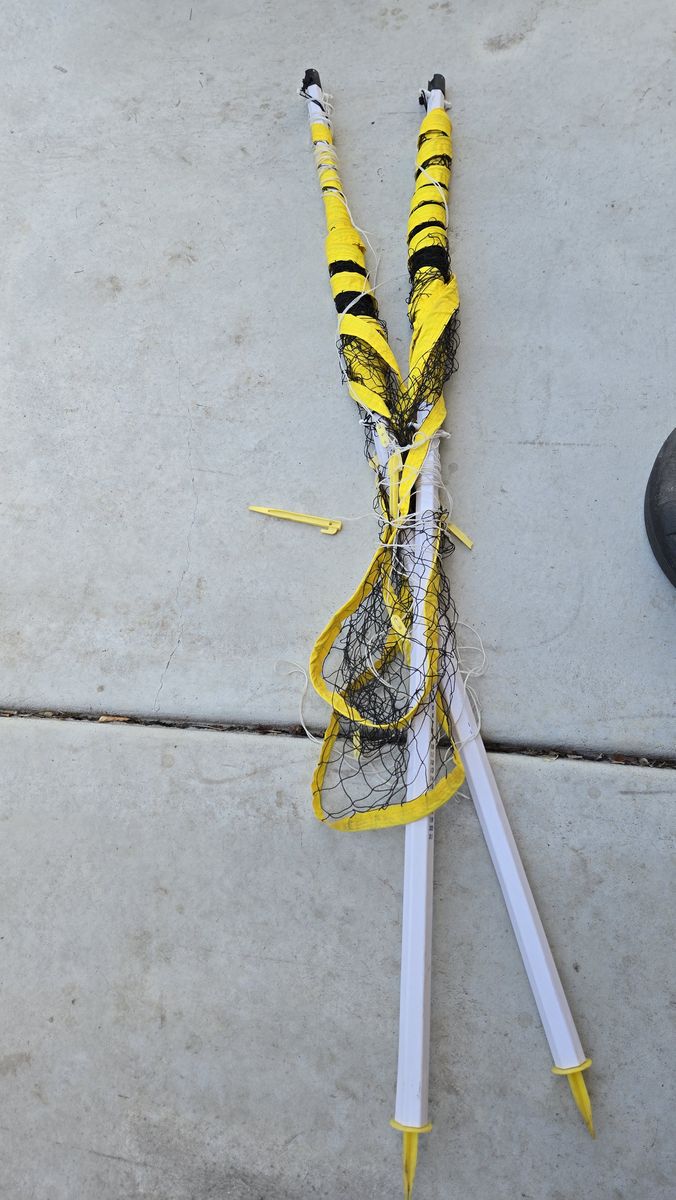 Portable Volleyball Net & Poles - Yellow & Black Outdoor Game Set