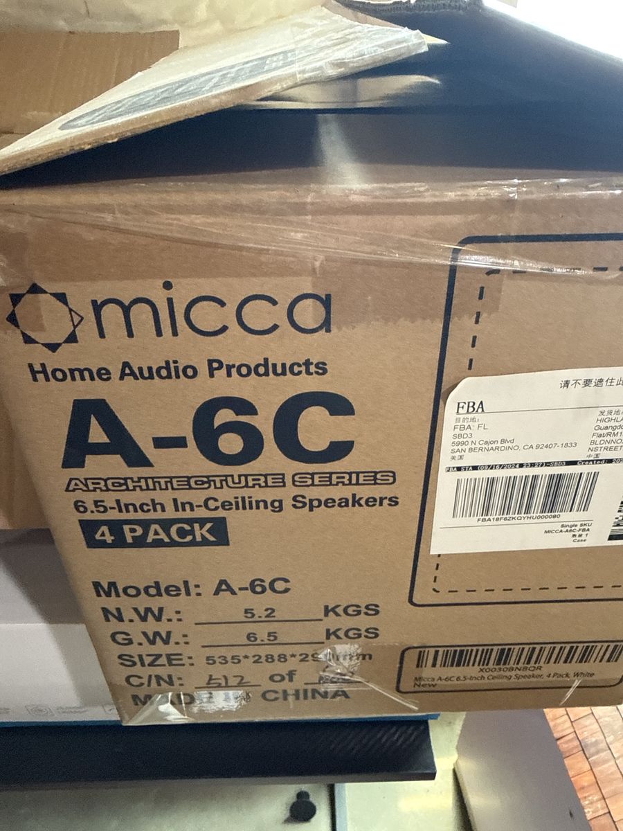 Micca A-6C Architecture Series 6.5-Inch In-Ceiling Speakers (4-Pack, White)