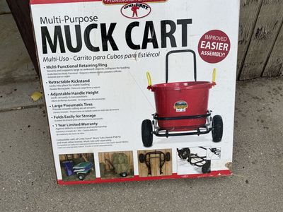 Little Giant Multi-Purpose Muck Cart - Heavy Duty Hauler with Pneumatic Tires & Adjustable Handle