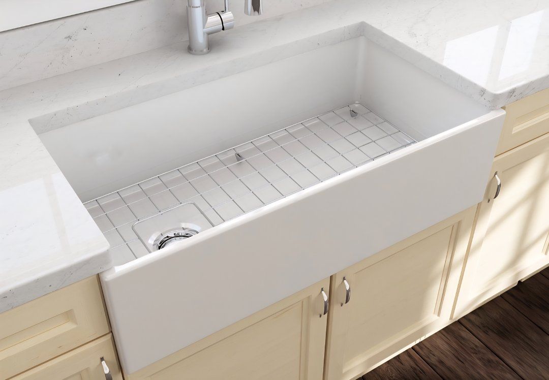 Bocchi Contempo Farmhouse Apron Front Fireclay 36" Single Bowl Kitchen Sink
