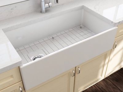 Bocchi Contempo Farmhouse Apron Front Fireclay 36" Single Bowl Kitchen Sink