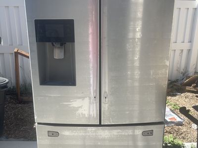 Samsung French Door Refrigerator - Stainless Steel, In-Door Ice/Water Dispenser - Used, Needs Repair