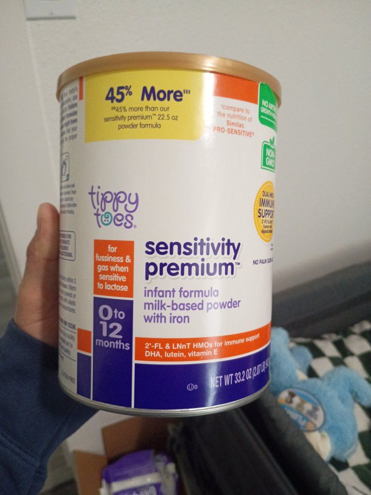 Tippy Toes Sensitivity Premium Infant Formula Milk-Based Powder with Iron 33.2 oz (0-12 Months)