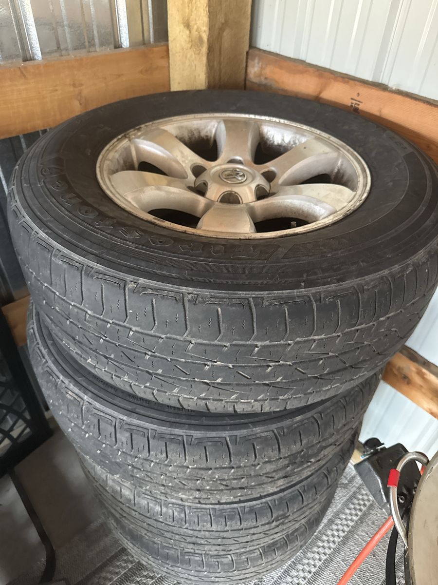 Set of Toyota Factoray Alloy Wheels with Firestone Tires and rims