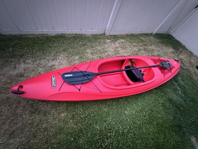Red Lifetime 10ft Kayak + Collapsable Paddle