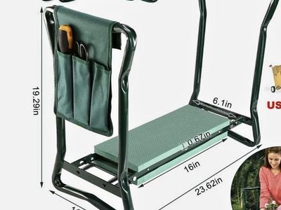 Multi-functional Folding Garden Kneeler & Seat with Tool Pouch - Portable & Lightweight