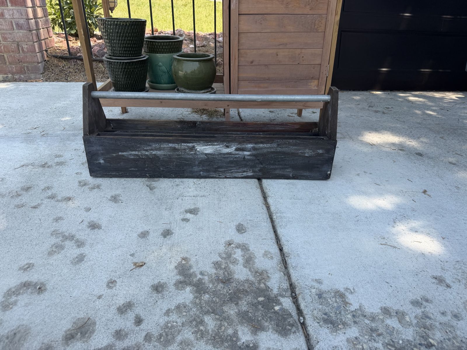 Free Vintage Rustic Wooden Garden Caddy Tool Tote
