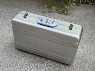 Vintage Halliburton Aluminum Suitcase Silver, UsedGood Condition