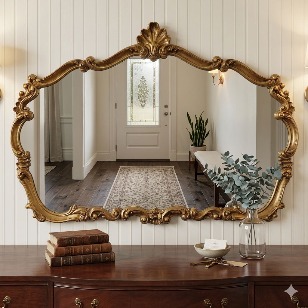 Ornate Gold Hollywood Regency Vintage Mirror