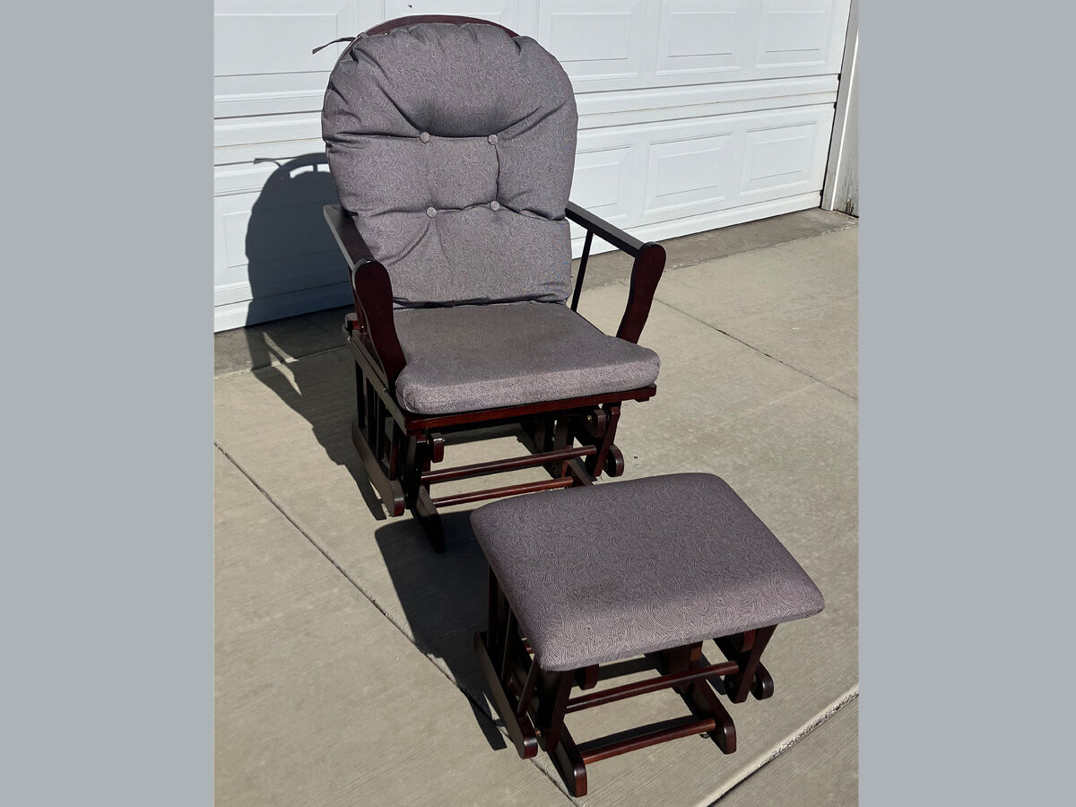 Glider rocker rocking chair and matching ottoman