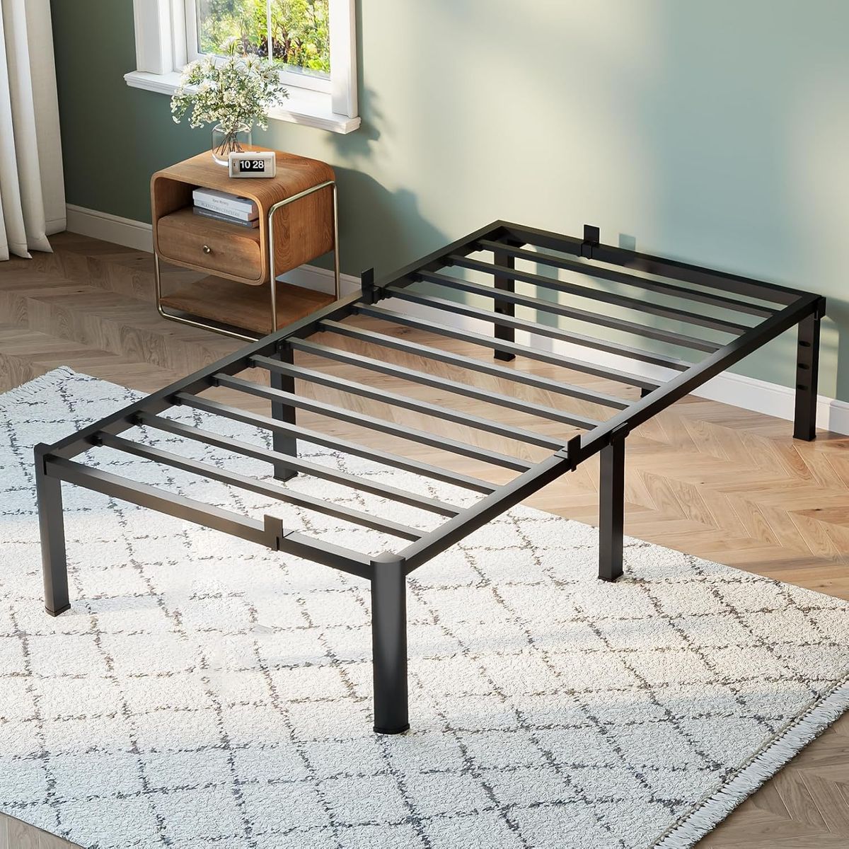 NEW Twin Size Bed Frame, 14 Inch Heavy Duty Metal Platform, Noise Free Foundation, No Box Spring Needed