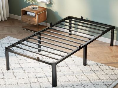 NEW Twin Size Bed Frame, 14 Inch Heavy Duty Metal Platform, Noise Free Foundation, No Box Spring Needed