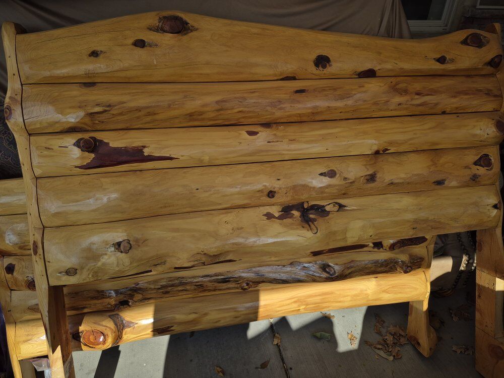 Log bed frame Queen size