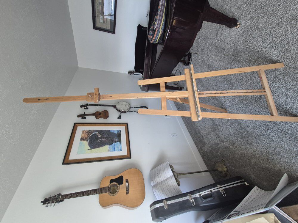large wooden art easel by Weber