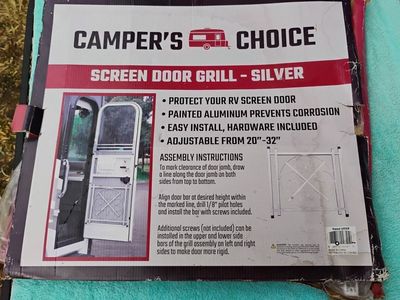 Campers Choice RV Screen Door Grille NIB Silver Aluminum