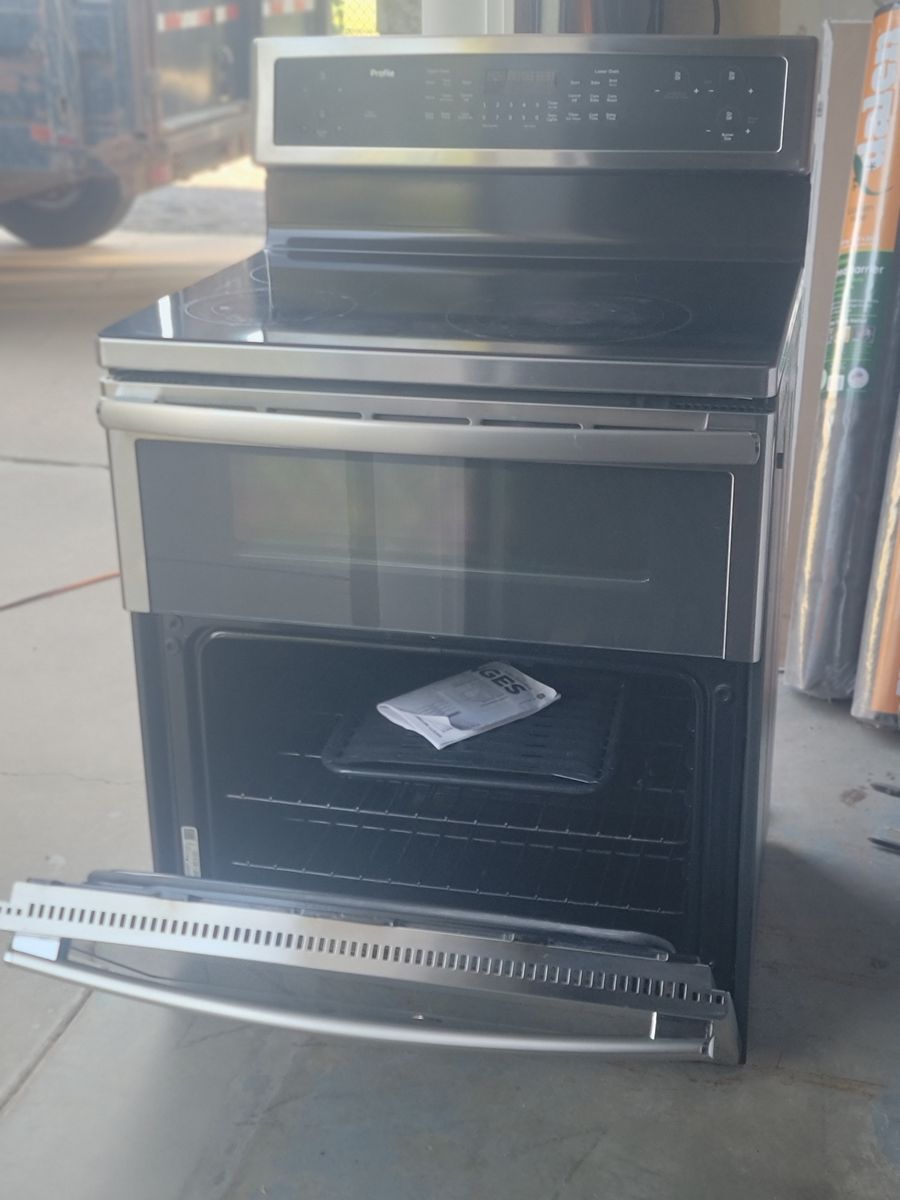 GE Profile Stainless Steel Electric Range Double Oven Convection  Oven