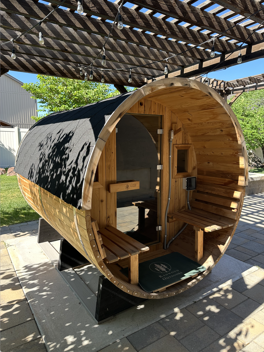 REDWOOD OUTDOORS BARREL SAUNA – Like New – $5,500