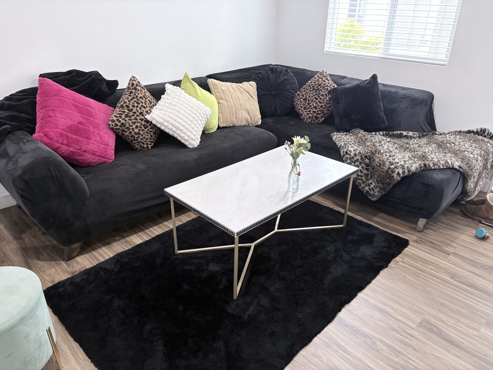 Black Velvet Couch Cover