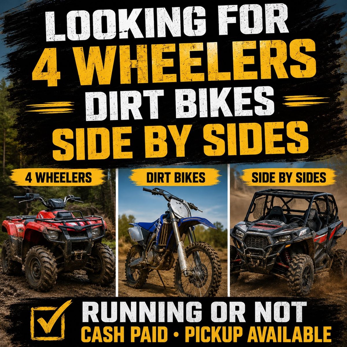 Looking for four wheelers 0-700