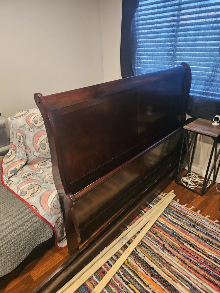 queen cherry wood bed frame
