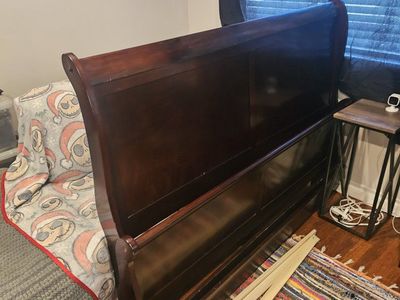 queen cherry wood bed frame