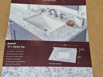 37" vanity top with sink. new
