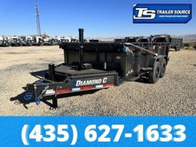 7x14 Diamond C LPT 207 Dump Trailer - 32" Sides - 15.5K GVWR - Hydraulic Jack(s)