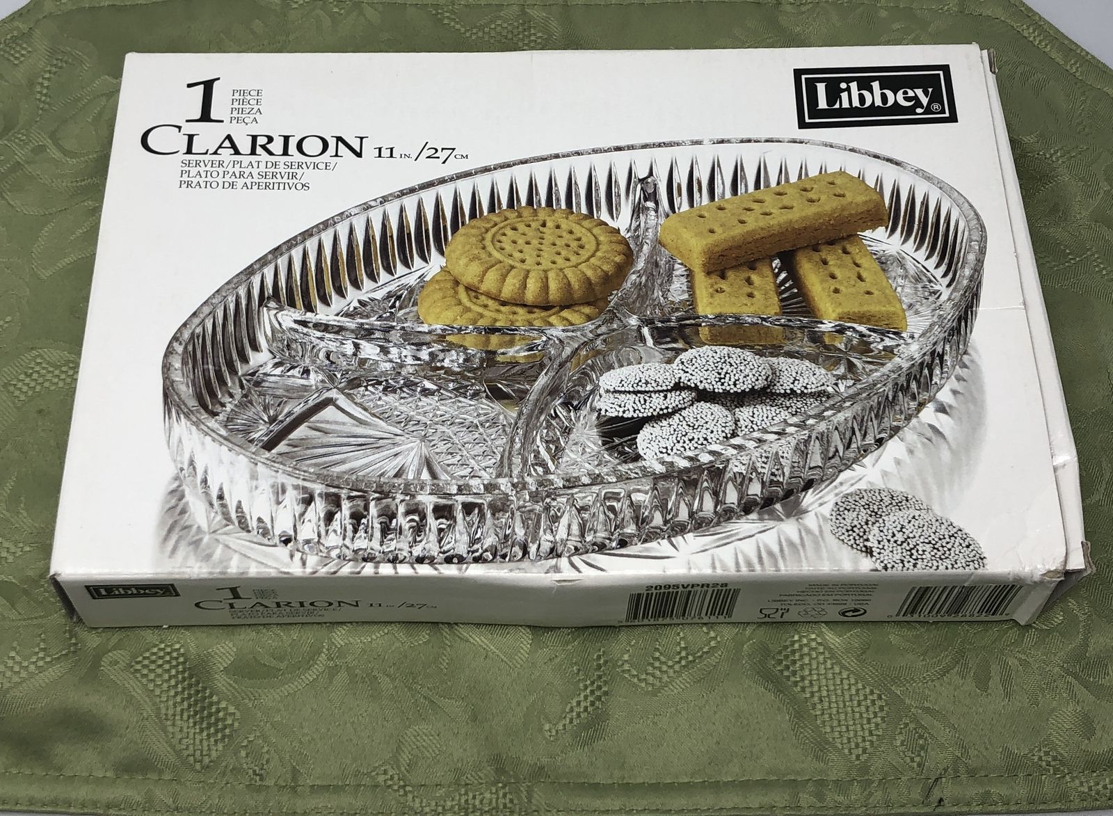 Libbey Clarion 4-Compartment Glass Serving Platter – Made in Portugal – Like New